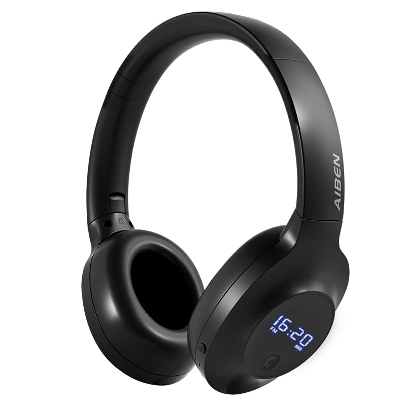 Casque supra-auriculaire sans fil Bluetooth, batterie extra large, longue durée de vie, autonomie en veille jusqu'à 200 h, basses profondes, son stéréo...