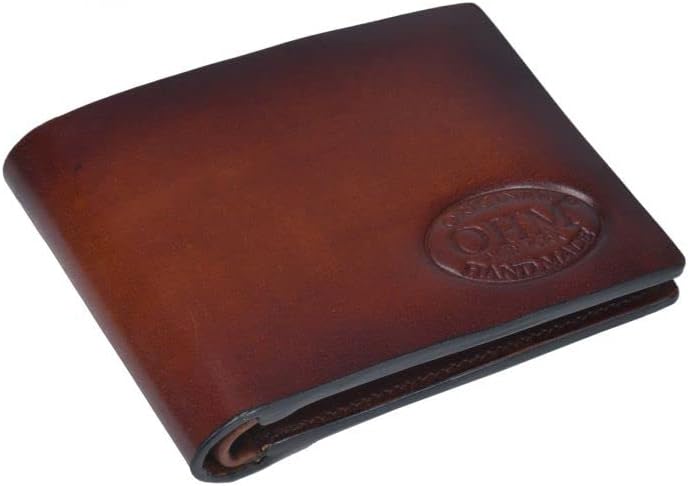 OHM New York Wealthy Cut Edge Next Generation Slim Bill Fold Wallet (Dark Tan)