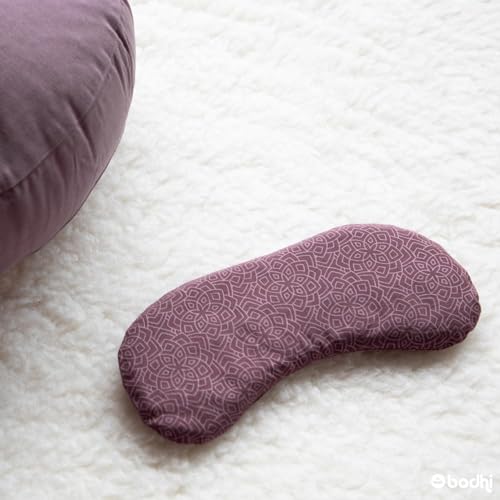 Bodhi Weiches Augenkissen aus Baumwolle | Füllung aus Bio-Leinsamen & Bio-Lavendel | Vegan | Augenmaske für Yoga, Entspannung & Meditation | Bloom, aubergine