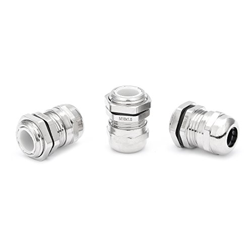 Uxcell Cable Gland M16 Metal Waterproof Cable Glands Joints Adjustable Connector For 4-8Mm Dia Wire Range, Pack Of 5 #TOP4