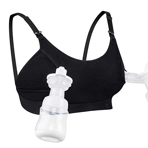 Hands-Free Pumping Bra, Nursing Bra Accessory, Breast-Pumps Holding Bra by Momcozy - Pairs w/ Clip and Pump Bras for Breast Pump of Medela, Lansinoh, Ameda, Spetra, Evenflo etc