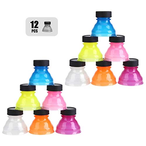 Clear Soda Can Lids,Covers,Tops,Caps for Beer/Juice/Seltzer/Energy Drinks/Beverage/Carbonated/Fizzy Pop,Reusable,Colorful,Portable,Washable,BPA Free,Kitchen Tool/Necessity/Gadget/Accessory(12 Pcs)