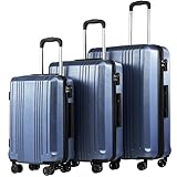 Coolife 3-Piece ABS+PC Luggage Set