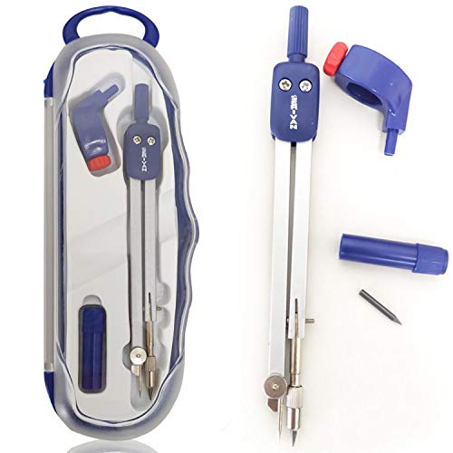 Estuche con Compás escolar SERIVAN Metálico con adaptador universal y tubo con mina Cover