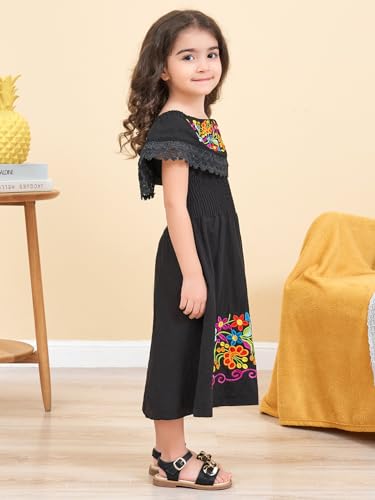 Image of Mexican Dress for Girls Traditional Vestidos Mexicanos Cinco de Mayo Embroidered Dresser Toddler Kids