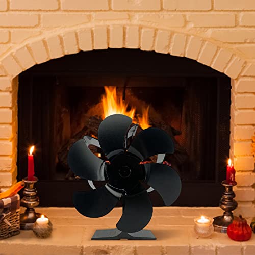 Generic Ventilador superior de fogão de 6 lâminas, alimentado por calor, silencioso, eficiente para