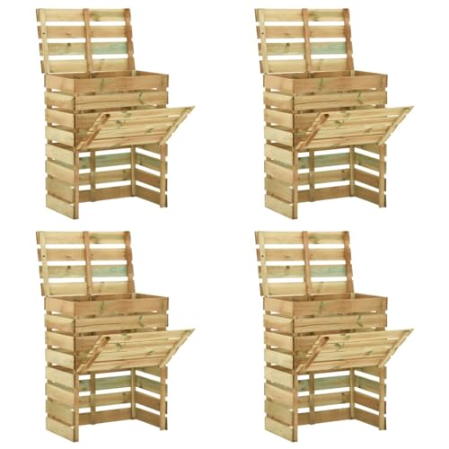 CIADAZ Compostador Listones 4 uds Madera Pino impregnada 80x50x100 cm, Compostadora Organica Jardin, Vermicompostador, Composteras Huerto, Compostera Domestica