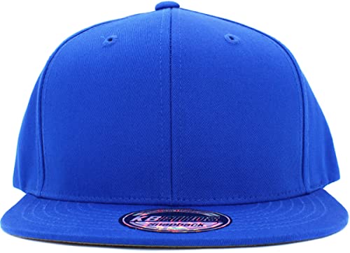 Image of KBETHOS Classic Snapback Hat Blank Cap Underbrim Cotton Wool Blend Flat Visor Adjustable Unisex