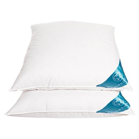 Sandaro Home Kopfkissen 80x80 Daunen-Federnkissen 2er Set Cover