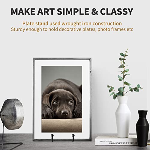Livelab Plate Stands For Display, 3 Pack 6 Inch Picture Stand Black Iron Easel Decorative Plate Holder Display Stand, Metal Photo Frame Stand For Pictures, Decorative Dish, Book, Tabletop Art #TOP1