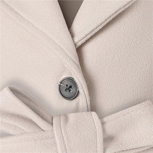 Girls Dress Coat Notched Lapel Wool Blend Long Winter Coat Faux Fur Jacket Toddler Trench Coat Girls Peacoat with Belt4