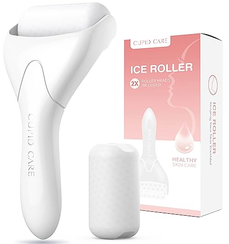 CUPID CARE Ice Roller for Face [2-Rollers], Ice Face Roller Ice Compress Facial Roller Massager for Beauty, Calm Skin, Face Roller Skin Care Tool Woman Gifts | White