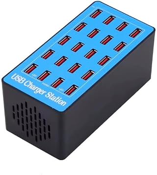 20 Port USB  arj  stasyonu, 100W, 5V/20A  k , Masa st   oklu  arj  nitesi, A r  Ak m Korumal