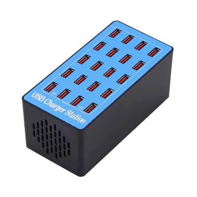 Ultratekno 20 Port USB Şarj İstasyonu, 100W, 5V/20A Çıkış, Masaüstü Çoklu Şarj Ünitesi, Aşırı Akım Korumalı