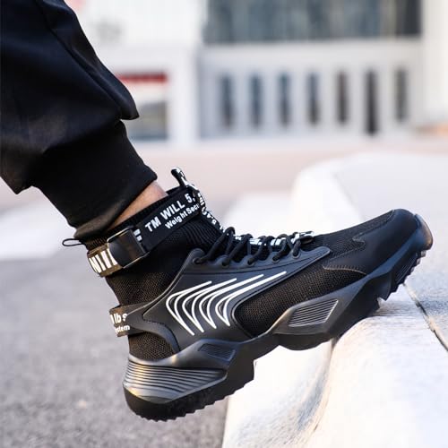 Image of Nutropa Steel Toe Shoes for Men Women Work Safety Footwear Lightweight Breathable Comfortable Industrial Construction Sneakers