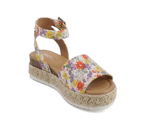 Image of Soda Little Kids /Children /Girls Topic-IIS Espadrille Flatform Wedge Open Toe Sandals