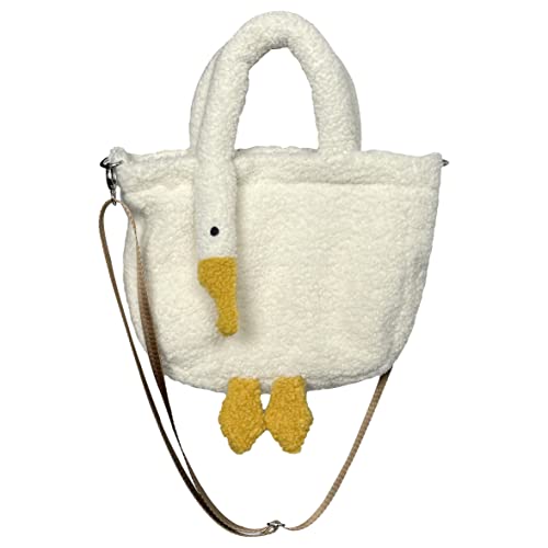 Women Cute Plush Goose Bag Funny Novelty Goose Purse Tote Handbag Shoulder Shopper Bag