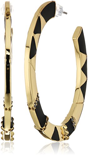 House of Harlow 1960 Nelli Gold/Black Hoop Earrings