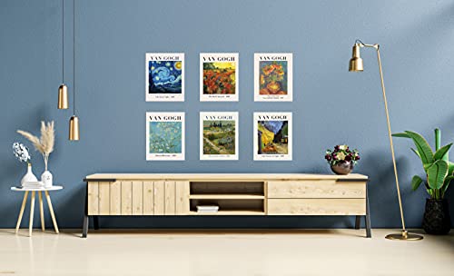 Sylvana Workshop - Van Gogh Posters And Prints Wall Art, Unframed(Set Of 6 Wall Decor), Fine Art Posters Prints, The Starry Night, Art Prints, Famous Posters, Famous Prints, Van Gogh Decorations… (8"X10") #TOP2