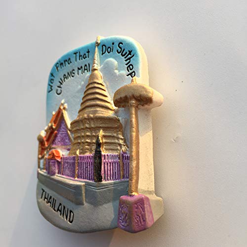 Imán Decorativo 3D Chiang Mai Tailandia Resina 6x5.5 cm miniatura 3