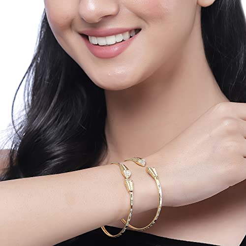 Gold-Plated American Diamond Bangle Bracelet