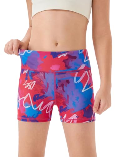 Image of Haloumoning Girls Athletic Shorts Kids High Waisted Yoga Dance Biker Shorts Comfy Gymnastics Shorts 5-14Y
