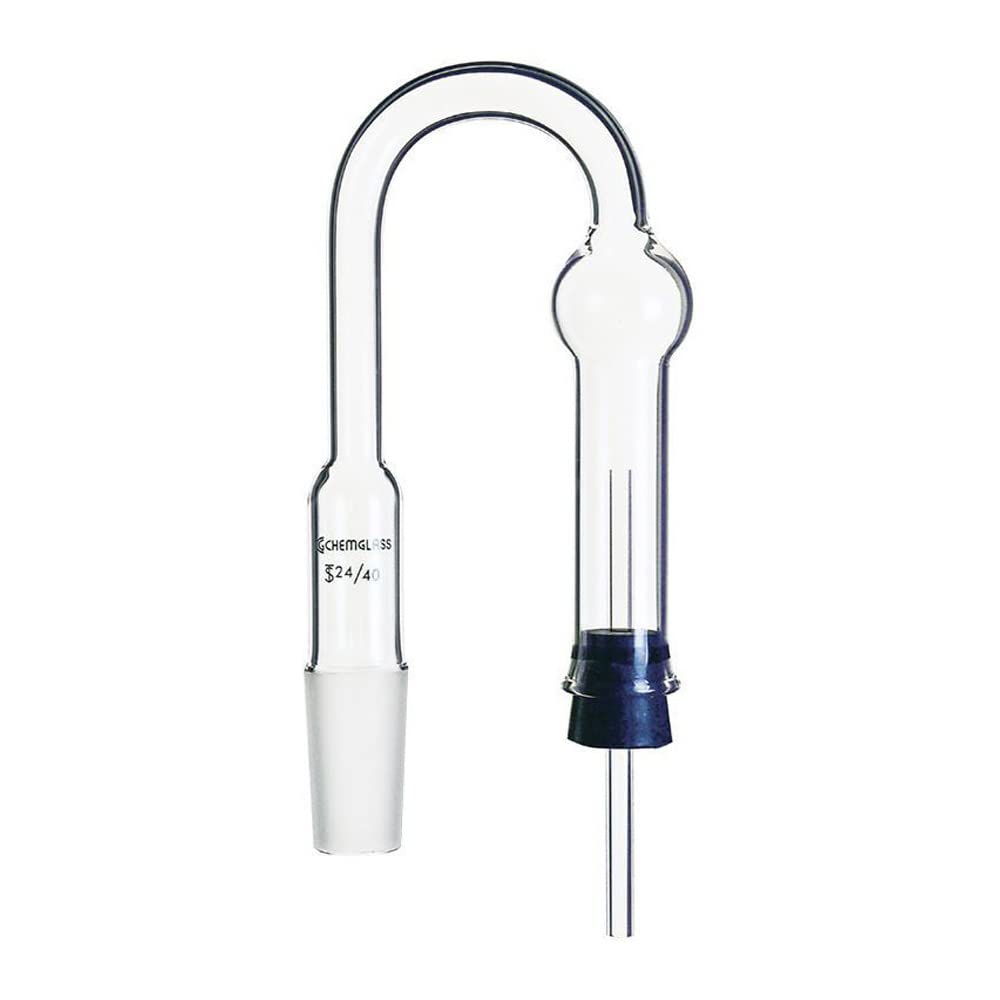 Chemglass CG-1296-01 Series CG-1296 Drying Tube, U" Shaped, 24/40 Inner Joint, 3 Rubber Stopper
