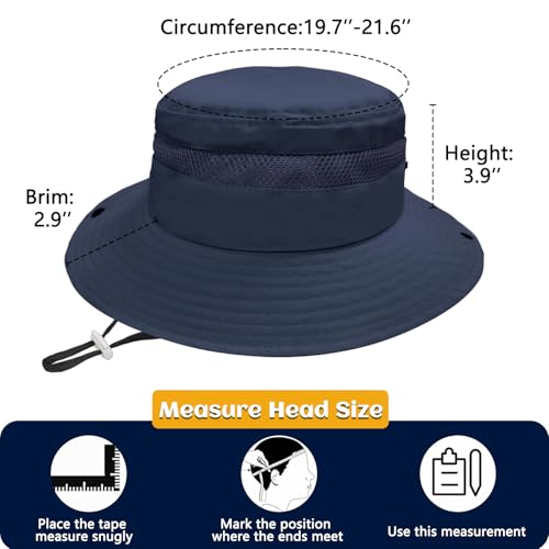 Image of Outdoor Kids Sun Hat for Boys Girls Wide Brim Mesh Bucket Hat UPF 50+ Sun Protection Breathable Summer Fishing Safari Hat
