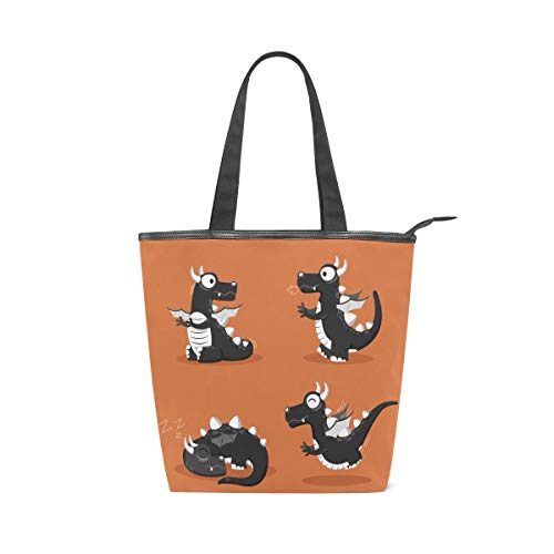 Cute Black Dragon Women's Large Lightweight Tote Bag Shoulder Bag for Gym Hiking Picnic Travel Beach Shopping Tote Bags