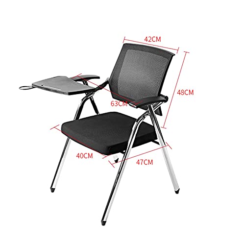Chaise de conférence avec roulettes et tablette écritoire pour bureau