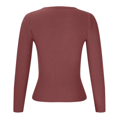 Womens Long Sleeve V Neck Sweaters Ribbed Knit Slim Fit Lightweight Sweater Solid Basic Casual Pullover Jumper Tops4