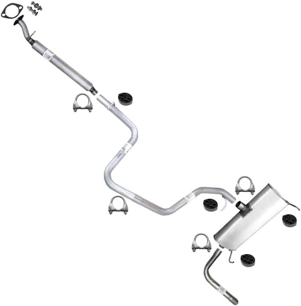 Exhaust Resonator Intermediate Pipe Muffler and Tail Pipe Kit Compatible for 2006-2007 Pontiac G6 2.4L | Northeastern Exhaust | Includes Gasket, Clamps, Hanger and Bolt Kit | Direct-Fit Replacement