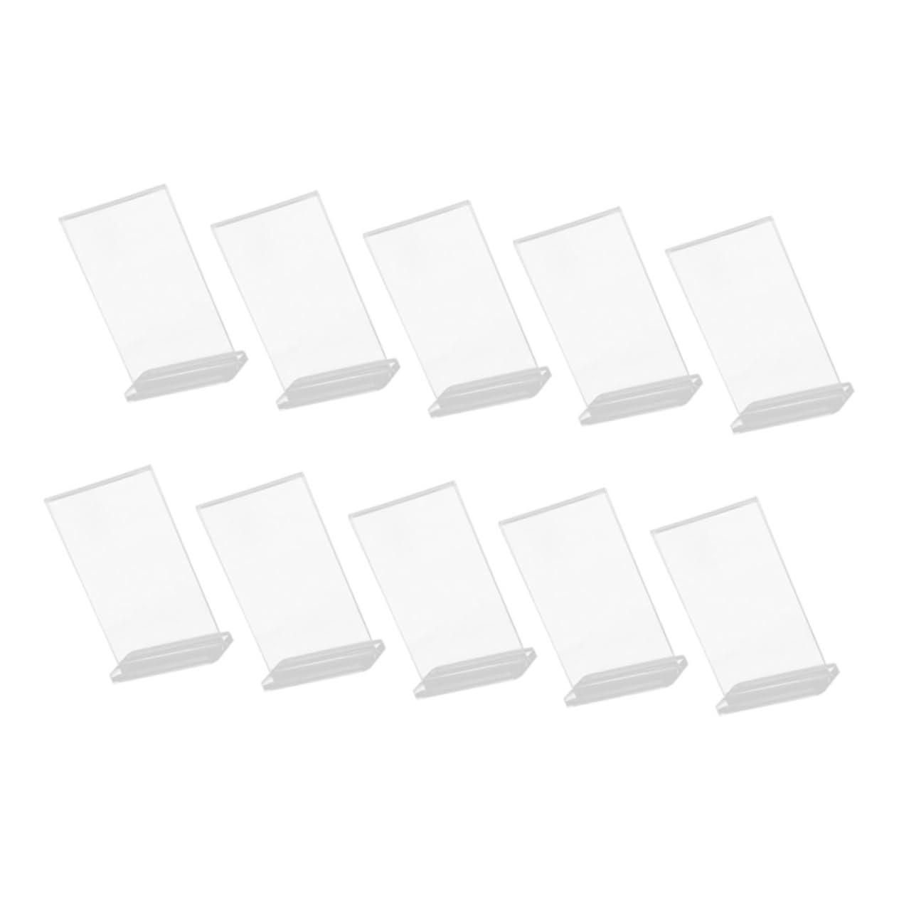 10piezas Cartelera de Exhibición de Acrílico Transparente Soporte T para Menús Portacarteles de Sobremesa para Restaurantes Expositor de Precios