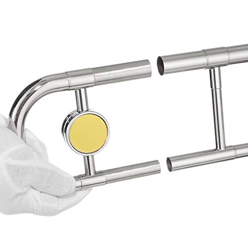 Ashthorpe Bb Tenor Slide Trombone With Nickel Plated Finish - Includes Case, Mouthpiece, Gloves, Cleaning Cloth, Slide Grease #TOP3