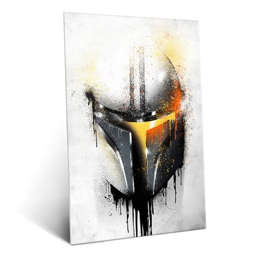 Poster Métallique Star Wars Mandalorian Graffitti Helmet Displate 32x45cm