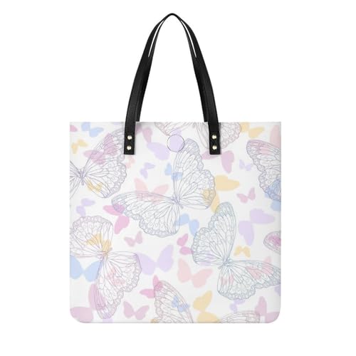 Sac à bandoulière tote bag papillons : grand sac cabas femme pour le travail et les loisirs
