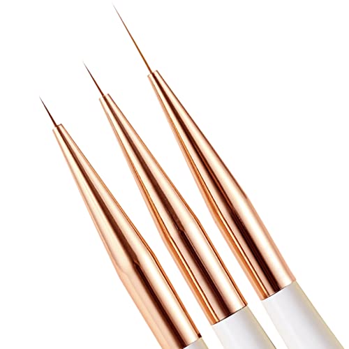 3 Pièces Pinceaux en Détail à Ongles, 5/7/10/mm Nail Art Ongles Professional Pinceau Nail Art Extra Fine pour Nail Art détails de peinture Cover
