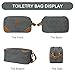 Mens Bathroom Travel Bag Shaving Bags for Men Dopp Kits Vintage Canvas Leather Dob Kit Toiletry Cosmetic Bag Double Zipper Compartments for Traveling Kemy's, Grey, Large, Unisex