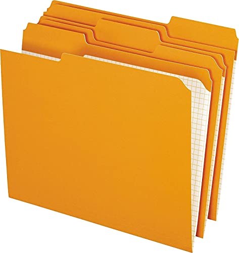 Pendaflex R15213Ora Reinforced Top Tab File Folders, 1/3 Cut, Letter, Orange, 100/Box #TOP2