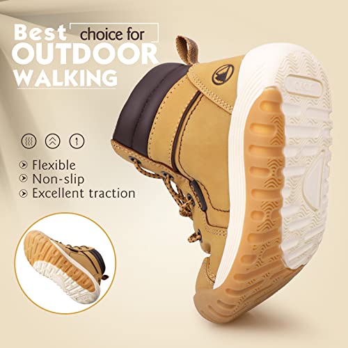 Boys Snow Fashion Boots Winter Waterproof Slip Resistant Outdoor Ankle Walking Sports Shoes (Toddler/Little Kid/Big Kid)4