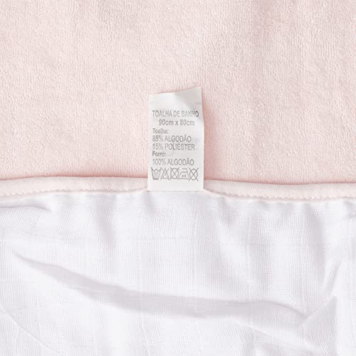 Toalha de Banho Atoalhada Mami Forrada C/Capuz Bordado para Bebê 90cm X 80cm Contém 01 Unidade