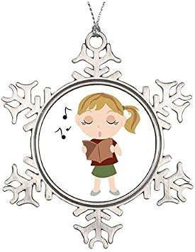Fprqlyze Choir Girl Pewter Snowflake Christmas Ornaments,Christmas Tree Decorations Ornaments,Keepsake,Novelty