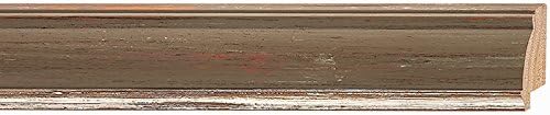 Picture Frame Moulding (Wood) 100ft Bundle - Contemporary Contrast Grey Finish - 1.75" Width - 1/2" Rabbet Depth