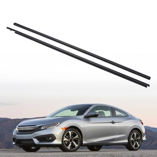ZONFANT Car Outer Door Window Molding Trim Weatherstrip Seal Belt Front LH and RH Compatible with Honda Vehicle 2016-2020 Civic 2 Door, Replace72410-TBG-A01 72450-TBG-A01