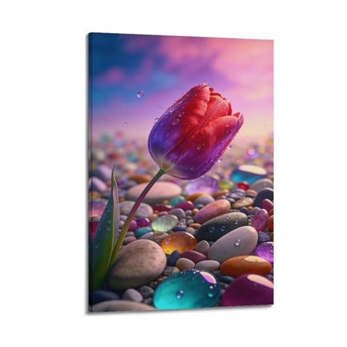Toile murale tulipe haut de gamme tableau encadré SFXHHWG impression HD