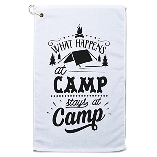 Fathers Day Golf Towel What Happens at Camp Stays Tent