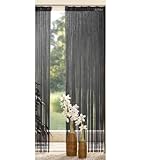 Material: 100% Polyester Gardinenbox Fadengardine, Tunneldurchzug, 250x145, Schwarz, 20303