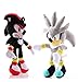 Hzong 2Pcs / Set 27-30Cm Juguete De Peluche Sónico Amy Rose Sonic-Shadow-Silver The Hedgehog Tails Knuckles The Echidna Muñeco De Peluche Suave Regalos para Niños Gris / Negro