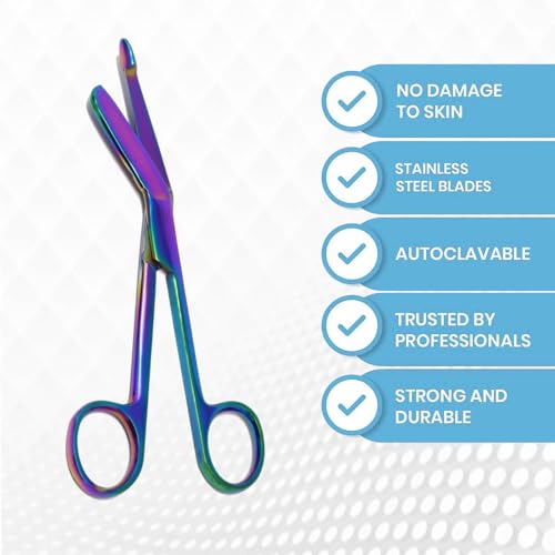 A2Z Scilab A2Z-LIS-RB-55 Lister Bandage Scissors 5.5 Inch Multi Color Rainbow Color Stainless Steel thumb #3