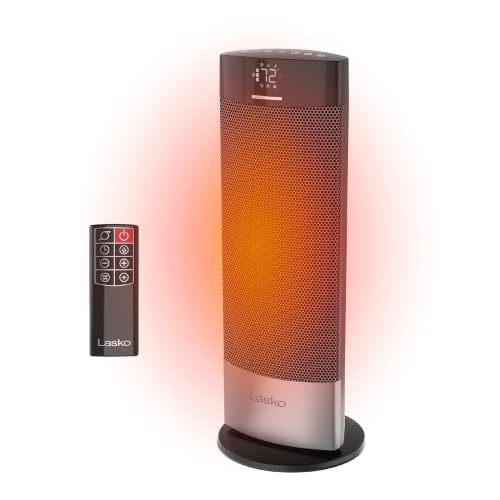 Lasko 18" Ellipse Ceramic Tower Space Heater - Remote - Black - CT18950 - image 1